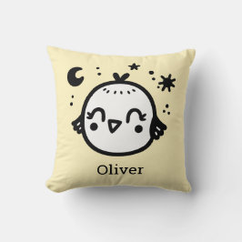 Cojín Decorativo Chick alegre - Kawaii Bird Line Art"