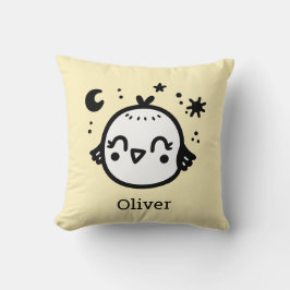 Cojín Decorativo Chick alegre - Kawaii Bird Line Art"