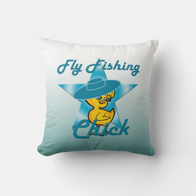 Cojín Decorativo Chick de pesca de mosca #7 (Anverso)