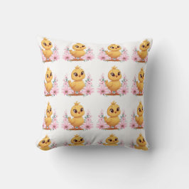 Cojín Decorativo Chick with Flowers Throw Pillow