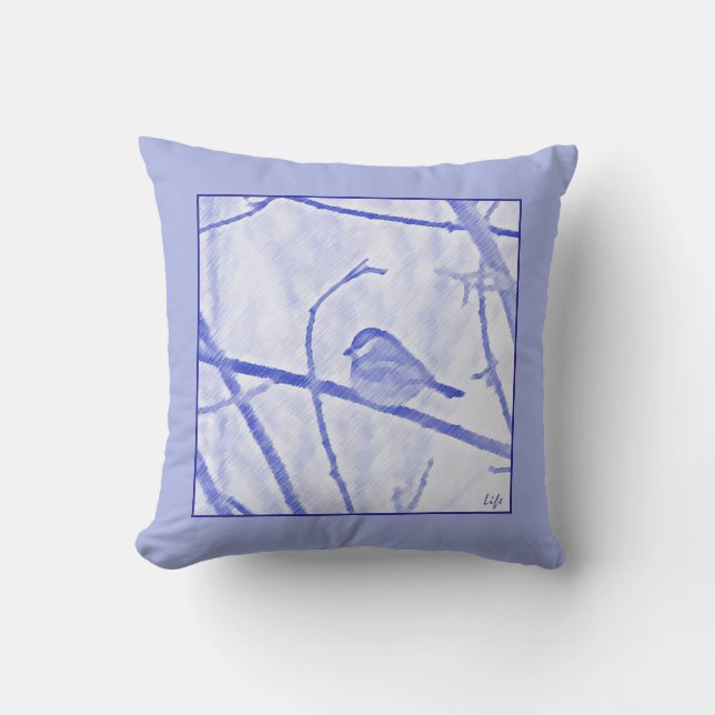 Cojín Decorativo Chickadee Life Throw Pillow (Anverso)