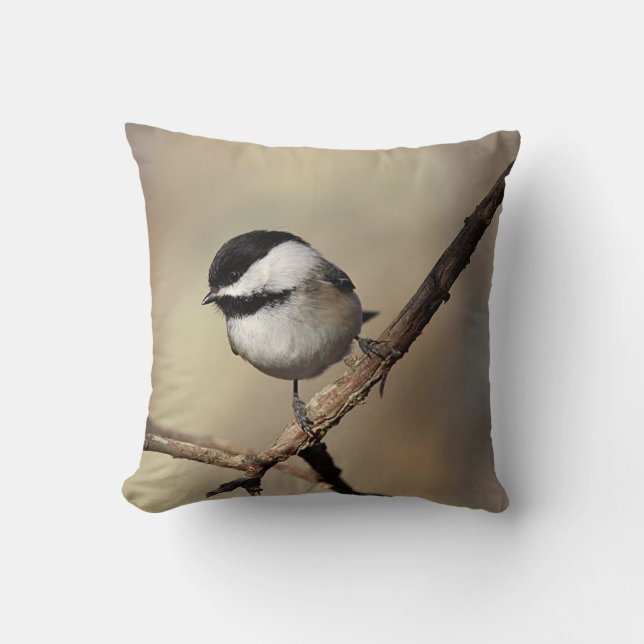 Cojín Decorativo chickadee Negro-capsulado (Anverso)