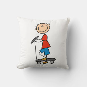 Cojín Decorativo Chico de figura de palo en scooter