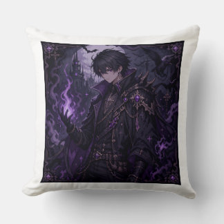 Cojín Decorativo Chico Hechicero Pixel de Fantasía Oscura
