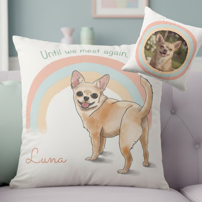 Cojín Decorativo Chihuahua Custom Pillow – Rainbow Bridge Memorial  (Subido por el creador)