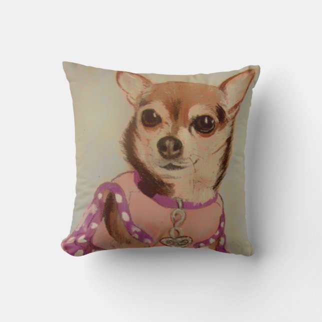 Cojín Decorativo Chihuahua de lujo (Anverso)