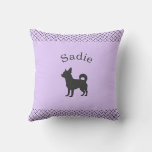 Cojín Decorativo Chihuahua Lavanda Pastel Personalizado a Juego