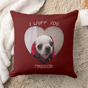 Cojín Decorativo Chihuahua lindo wuff te amo corazón de San Valentí