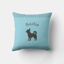 Cojín Decorativo Chihuahua Personalizado a Juego Azul Pastel