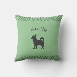 Cojín Decorativo Chihuahua Personalizado a Juego Verde Pastel