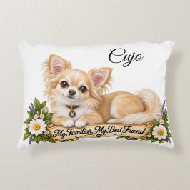 Cojín Decorativo Chihuahua Rubio Personalizado Mi Mejor Amigo