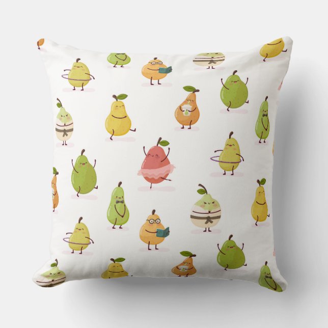Cojín Decorativo Children's pattern of fun pears (Anverso)