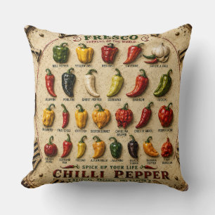 Cojín Decorativo Chili Pepper Kitchen Rustic Farmhouse Chef Gift