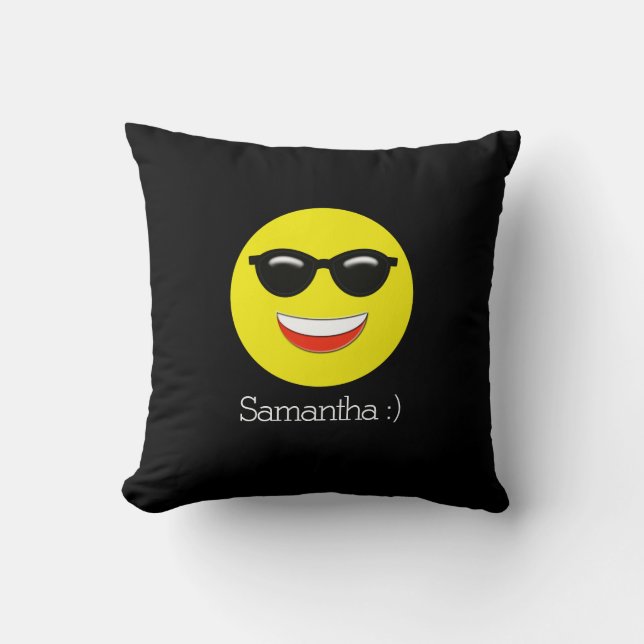Cojín Decorativo Chill Emoji Añadir tu nombre (Anverso)