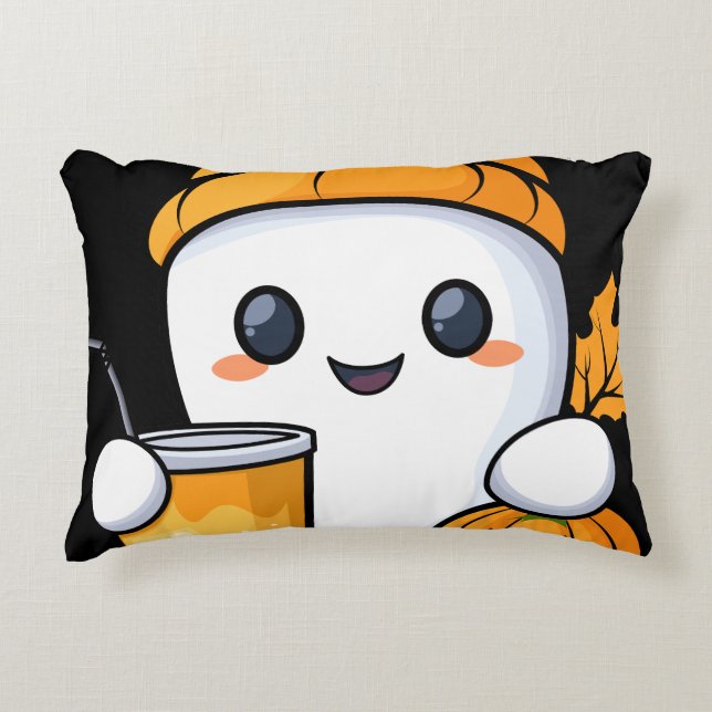 Cojín Decorativo Chill Ghost Coffee Cálido Cae (Anverso)