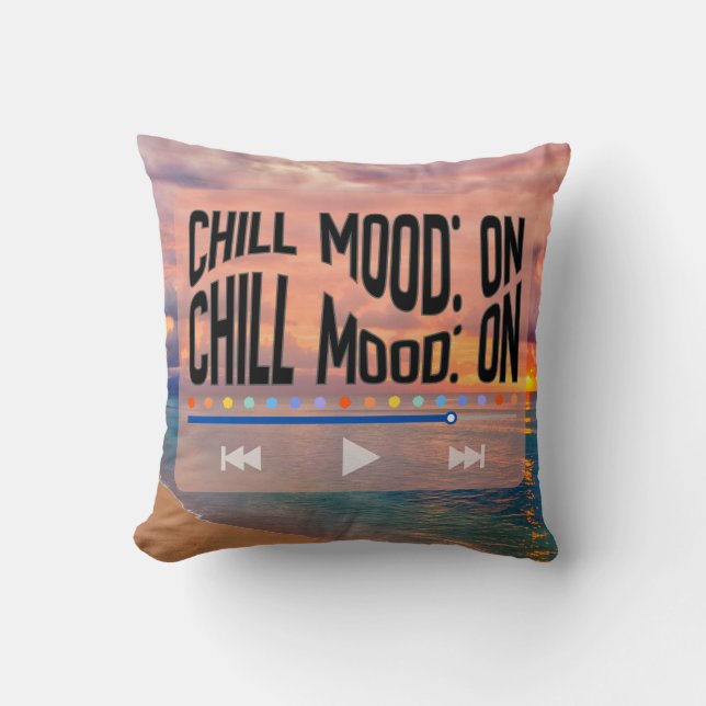 Cojín Decorativo Chill Mood On Retro Beach Art (Anverso)