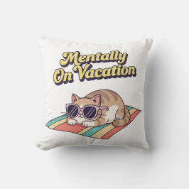 Cojín Decorativo Chill Retro Cat Vacation Mood Square Pillow