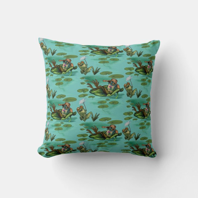 Cojín Decorativo Chill Summer Frogs (Anverso)