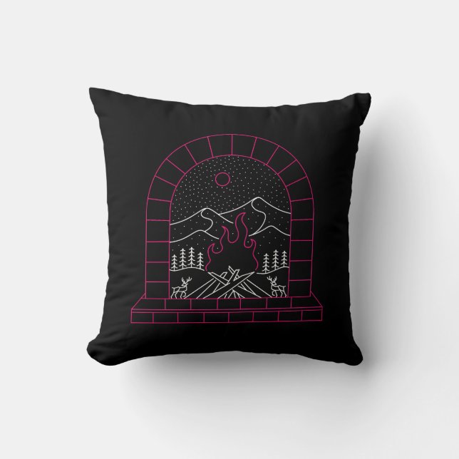 Cojín Decorativo Chimenea de invierno (Anverso)