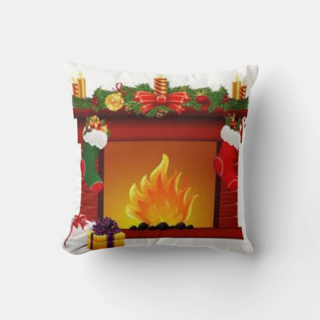 Cojín Decorativo chimenea de Navidad  (Anverso)