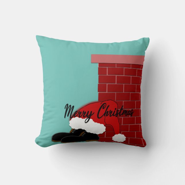 Cojín Decorativo chimenea de zapatos santa (Anverso)