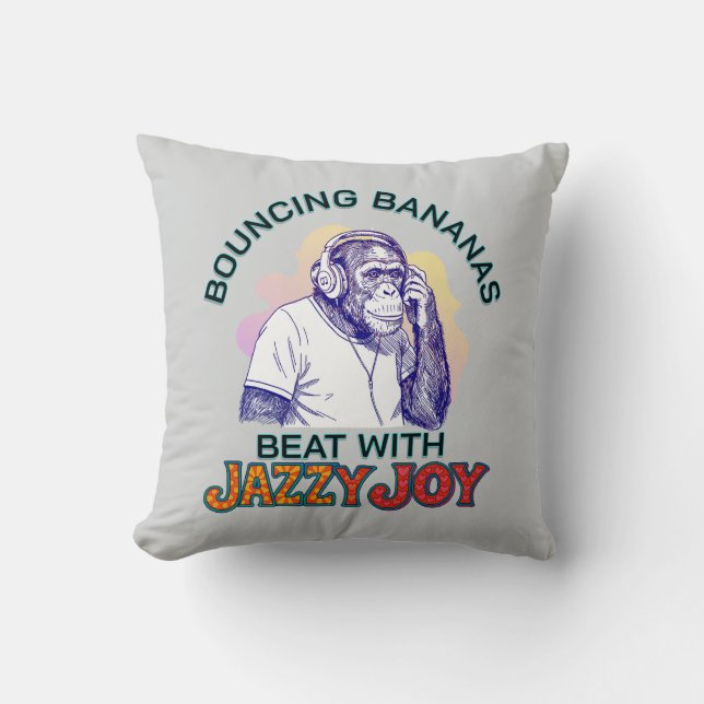 Cojín Decorativo chimpancé, un buen oyente (Anverso)