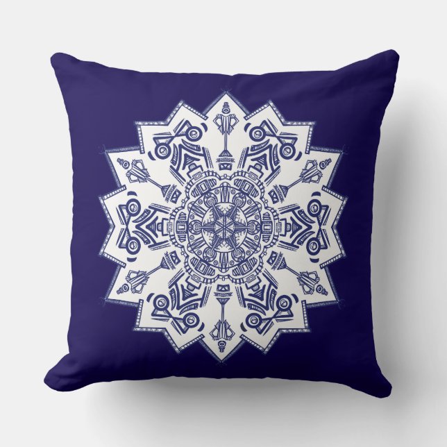 Cojín Decorativo China azul Mandela (Anverso)