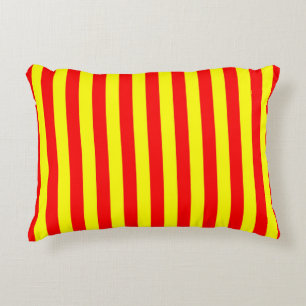 Cojín Decorativo china kirguistán españa bandera rayas rojo amarill