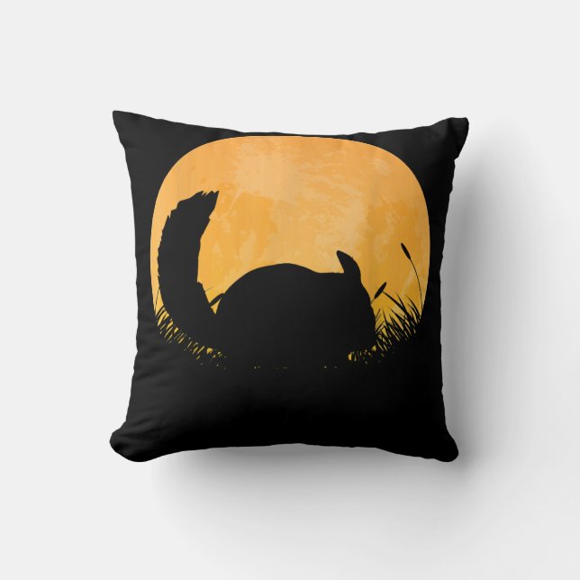 Cojín Decorativo Chinchilla Fácil Traje De Halloween Rodent Moon (Anverso)