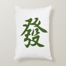 Cojín Decorativo Chino Mahjong Tile Jade Green | Dragón verde