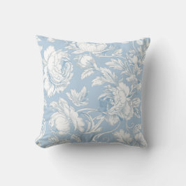 Cojín Decorativo Chinoisería floral azul claro