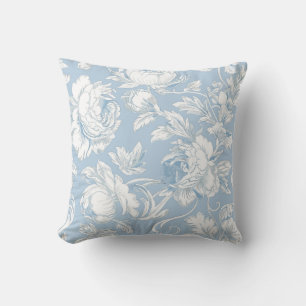 Cojín Decorativo Chinoisería floral azul claro