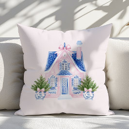 Cojín Decorativo Chinoiserie acuarela Navidades rosados Pillow