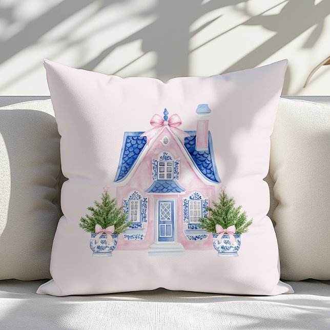 Cojín Decorativo Chinoiserie acuarela Navidades rosados Pillow (Subido por el creador)