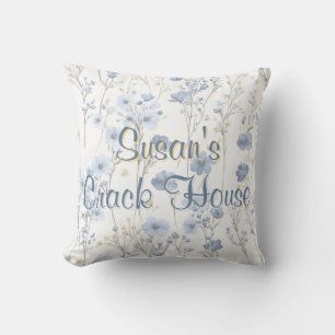 Cojín Decorativo Chinoiserie Azul Toile Mahjong Personalizado