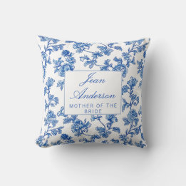 Cojín Decorativo Chinoiserie azul y blanca Madre de la novia