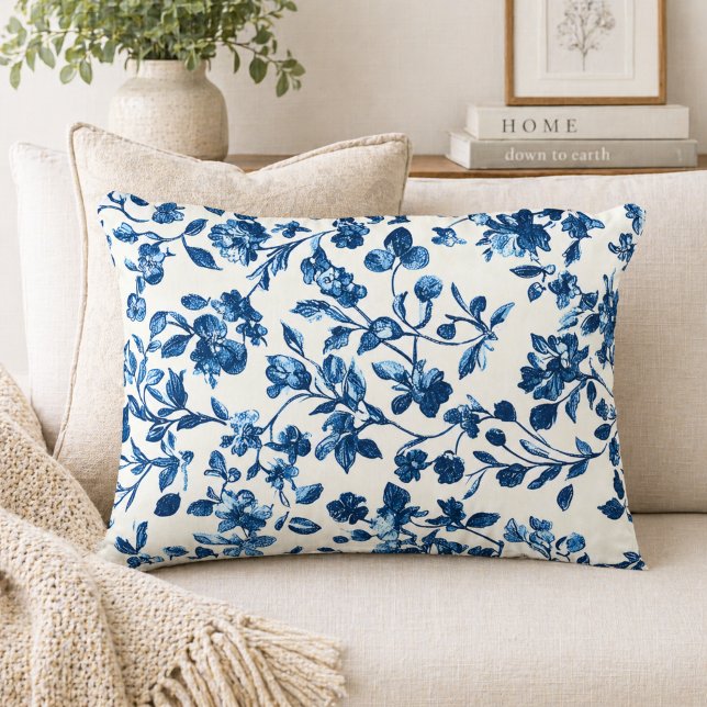 Cojín Decorativo Chinoiserie Azul y Blanco (Subido por el creador)