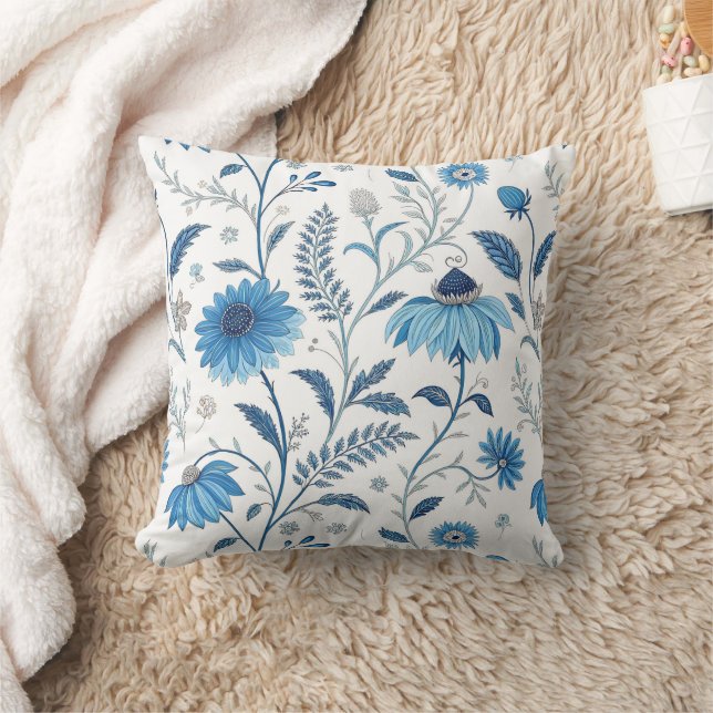 Cojín Decorativo Chinoiserie Blue Echinacea Pattern (Manta)