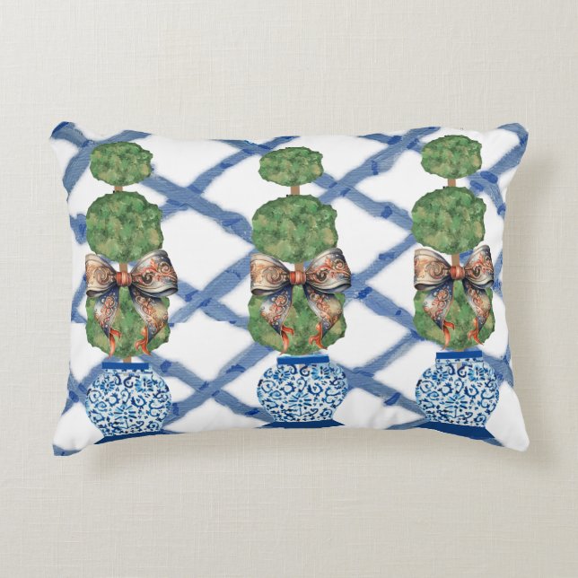 Cojín Decorativo Chinoiserie Blue Ginger Jars lumbar (Anverso)