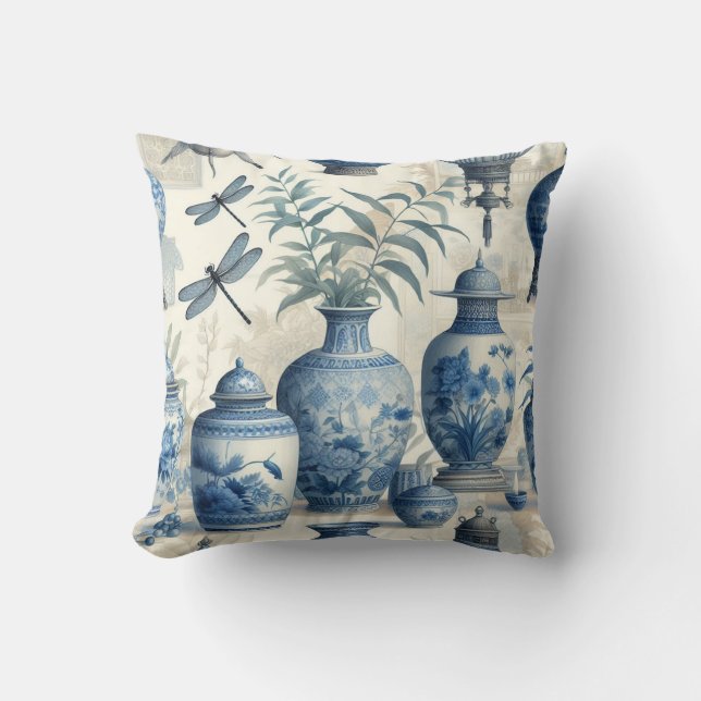 Cojín Decorativo Chinoiserie Blue Jar (Anverso)