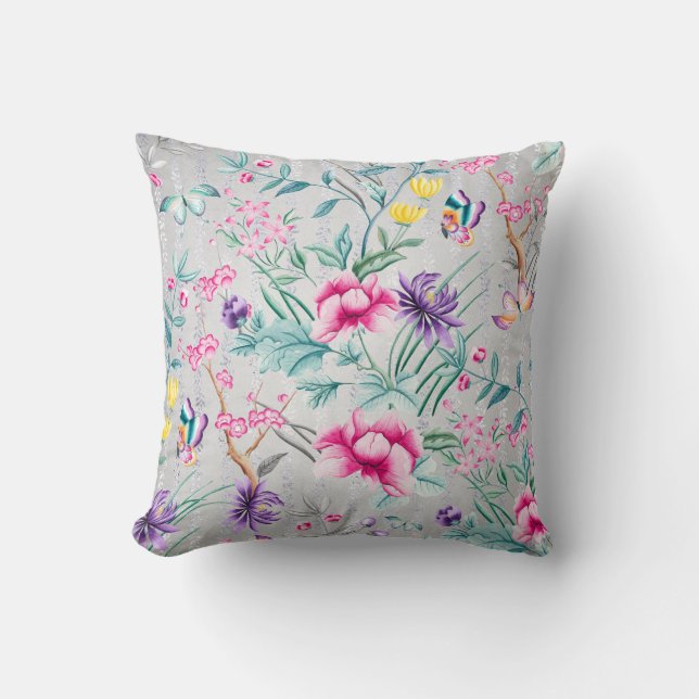 Cojín Decorativo Chinoiserie bohemia Tropical Tiffany Mariposa (Anverso)