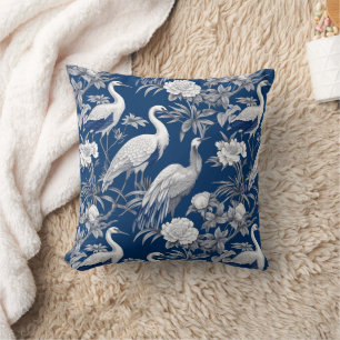 Cojín Decorativo Chinoserie Azul y Blanco Serie Diseño 7