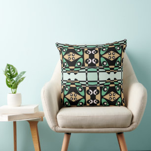 Cojín Decorativo Chintz bohemiano 50 verde negro