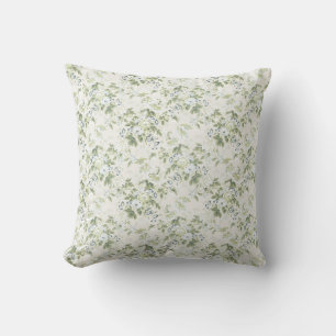 Cojín Decorativo Chintz inglés verde salvia, Rosa repollo Viña