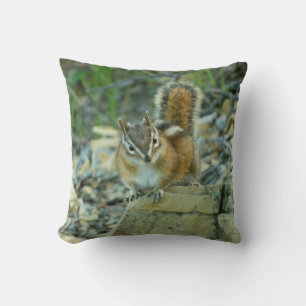 Cojín Decorativo Chipmunk en el Parque Nacional Glaciar