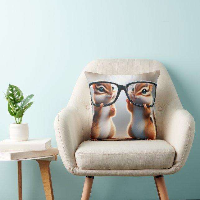 Cojín Decorativo Chipmunks con anteojos negros (Silla)