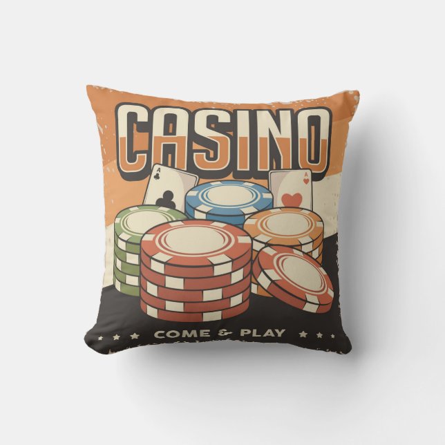 Cojín Decorativo Chips de poker del Casino de Las Vegas (Anverso)