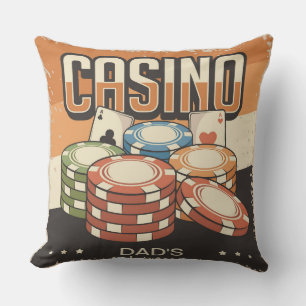 Cojín Decorativo Chips de Póquer del Casino del Día del Padre