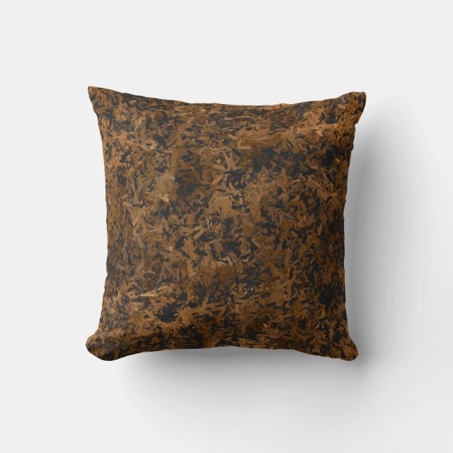 Cojín Decorativo Chips rusticas de madera marrón (Anverso)