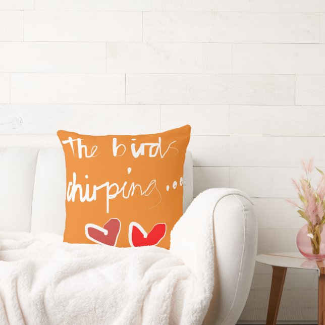 Cojín Decorativo Chirping de pájaro - Rojo blanco Naranja (Sofá)